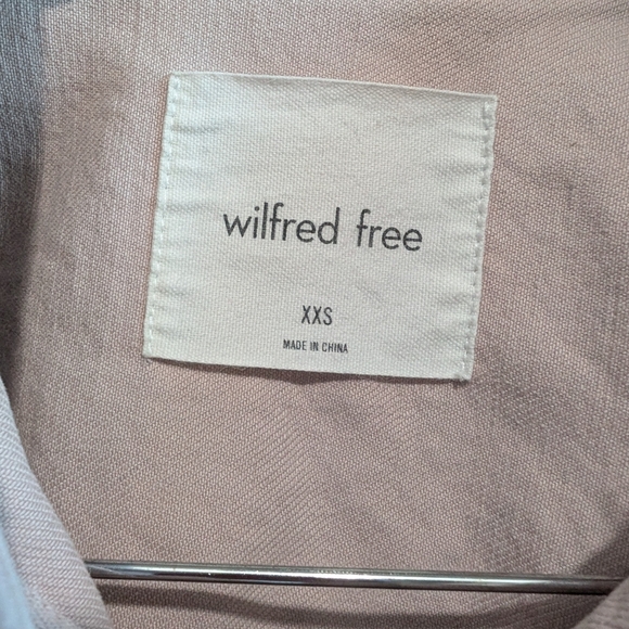 Wilfred Blush Pink Minimalist Cropped Denim Jacket, Size XXS - Picture 7 of 13